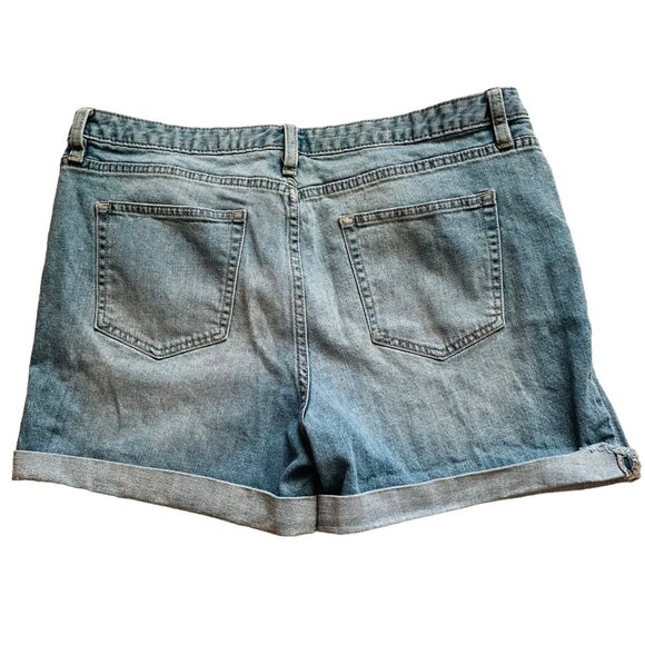 ANA A New Approach Womens Jean Denim Shorts Sz 32 14P Distressed Folded Hem - Picture 2 of 8